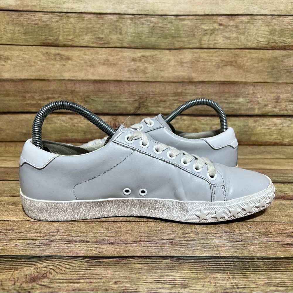 Ash Grey Leather Low Sneakers - Picture 2 of 9